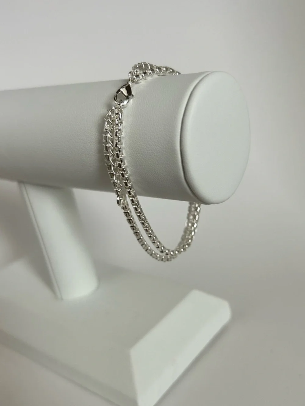 Silver Crystal Double Strand Bracelet